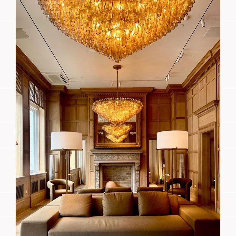 Chiara Smoke Glass Tiered Round Chandelier 47" For Living Room - King Lamps