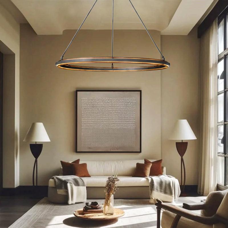 Peralta Black Round Chandelier 36"/48"/60" - King Lamps