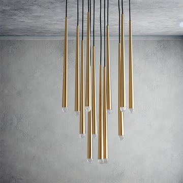 Aquitan Modern Cascading LED Tube Chandelier 18"