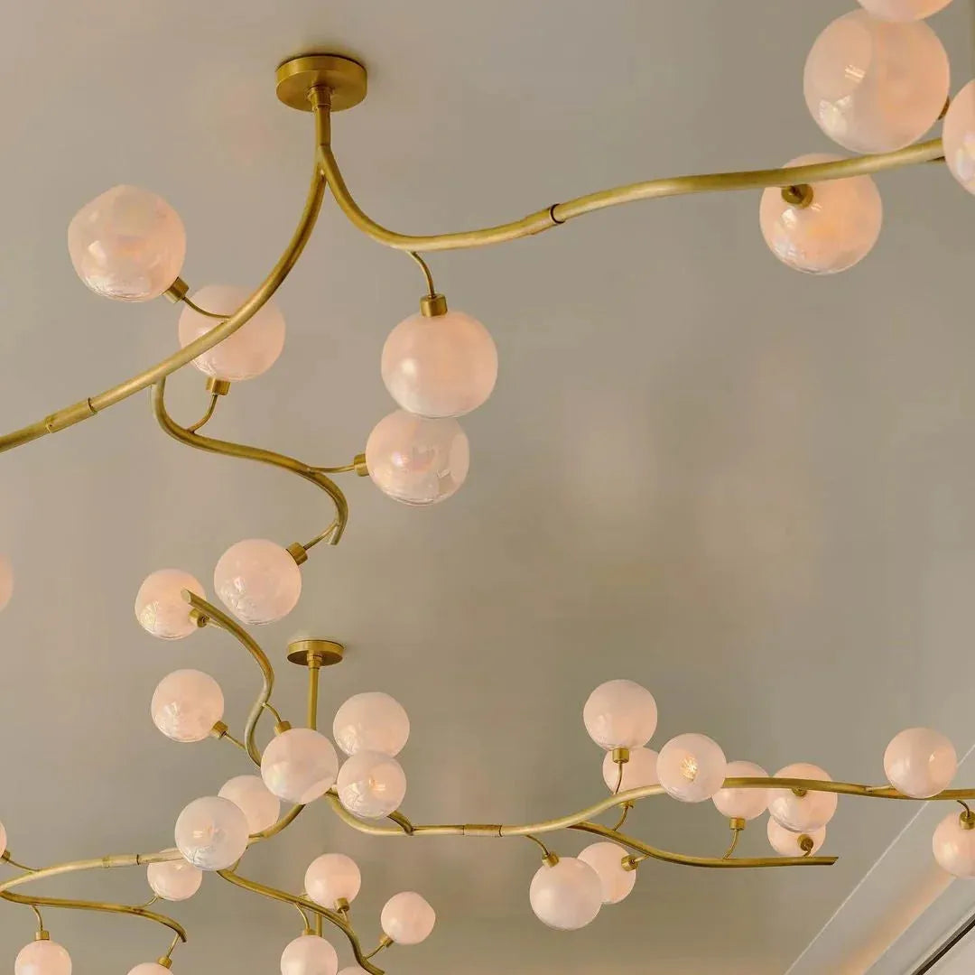 Contemporary Hand-blown Glass Globes Branch Chandelier for Dining Room Living Room and Kitchen Island - King Lamps