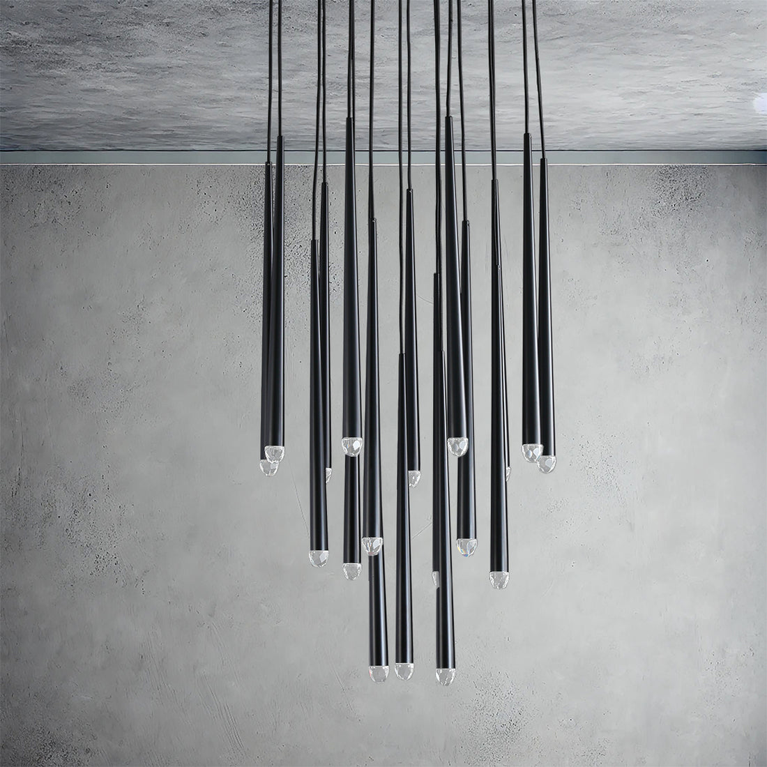 Aquitan Modern Cascading LED Tube Chandelier 18"