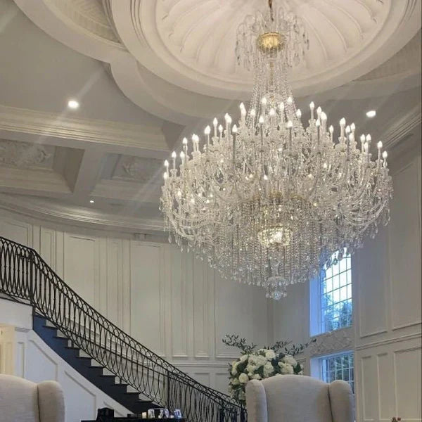 Extra Large Classic Traditional Crystal Chandelier 60/72/90 Lights for Hotel, Showroom, Foyer , Wedding Hall,Coffee Shop - King Lamps