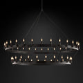 Camino Vintage Candelabra 2-Tier Round Chandelier 63''D - King Lamps