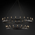 Camino Vintage Candelabra 2-Tier Round Chandelier 50''D - King Lamps