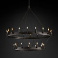Camino Vintage Candelabra 2-Tier Round Chandelier 38''D - King Lamps