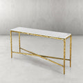 Thaddeus Forged Iron Rectangle Marble Console Table 60