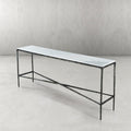 Thaddeus Forged Iron Rectangle Marble Console Table 60