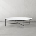Thaddeus Forged Iron Marble Round Coffee Table 36