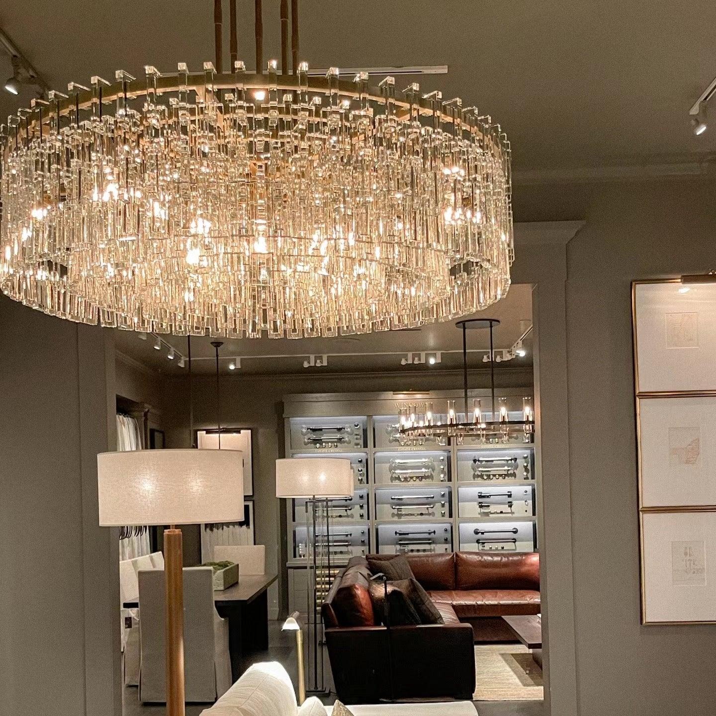 Marigan Crystal Round Chandelier 48" - King Lamps