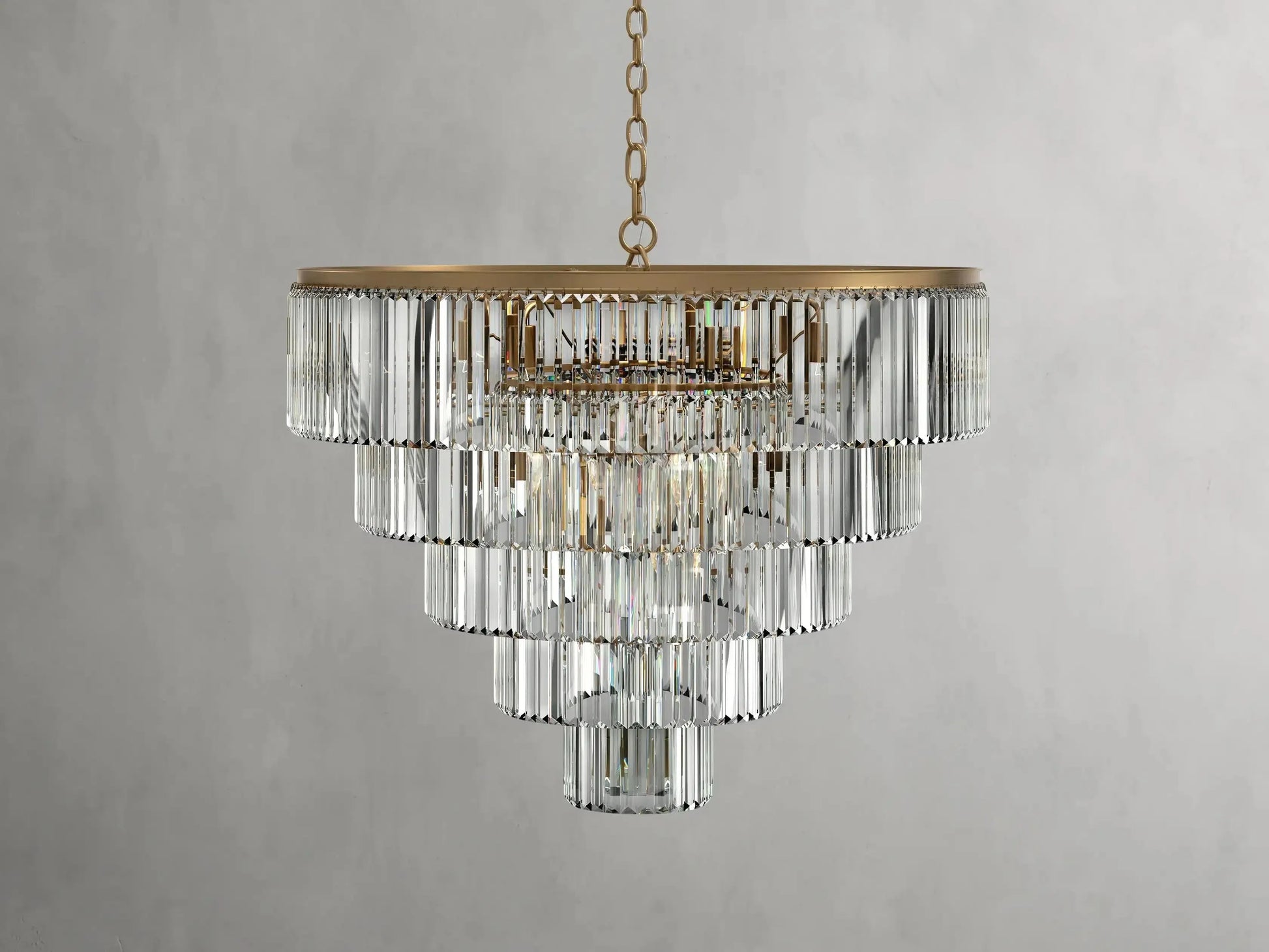 Leyland Tiered Round Crystal Chandelier - King Lamps