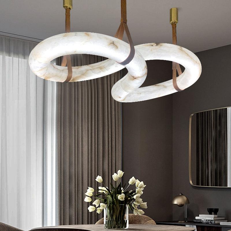 Beverly Designer Contemporary Alabaster Chandelier for Living Room - King Lamps