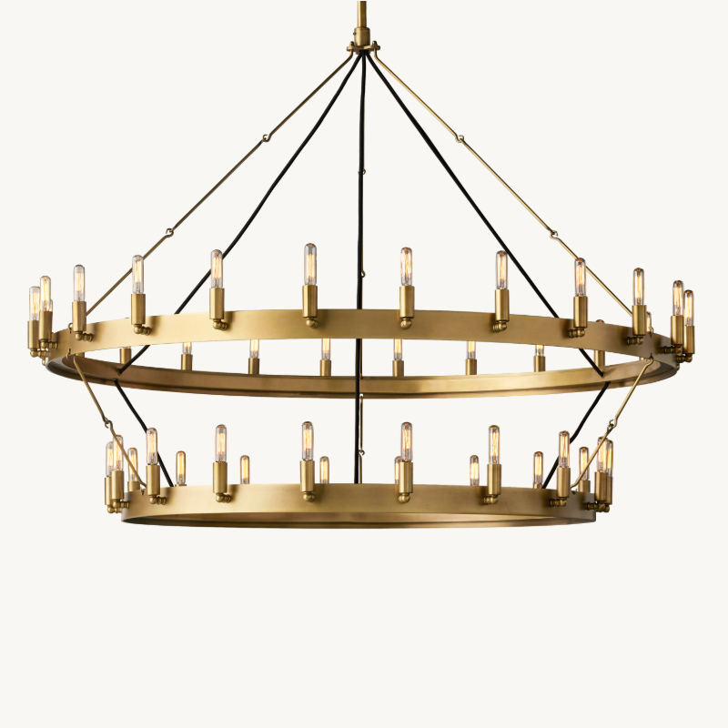 Camino Vintage Filament 2-Tier Round Chandelier 50‘’D - King Lamps