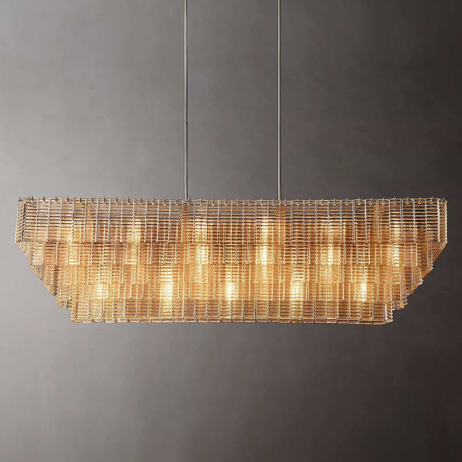 Sirene Glass Rectangular Chandelier 77" - King Lamps