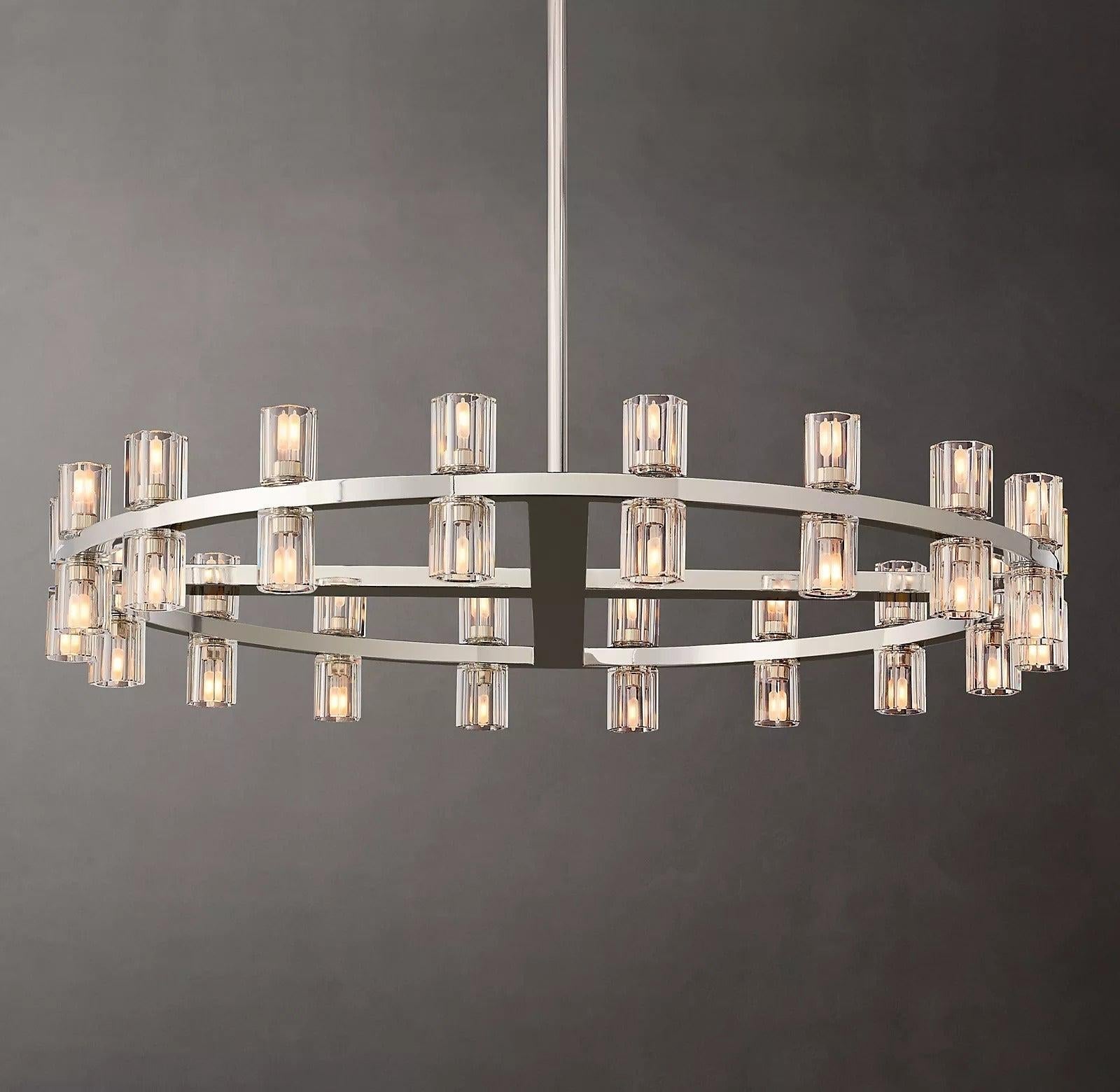 Arcachon Crystal Round Chandelier 36" - King Lamps