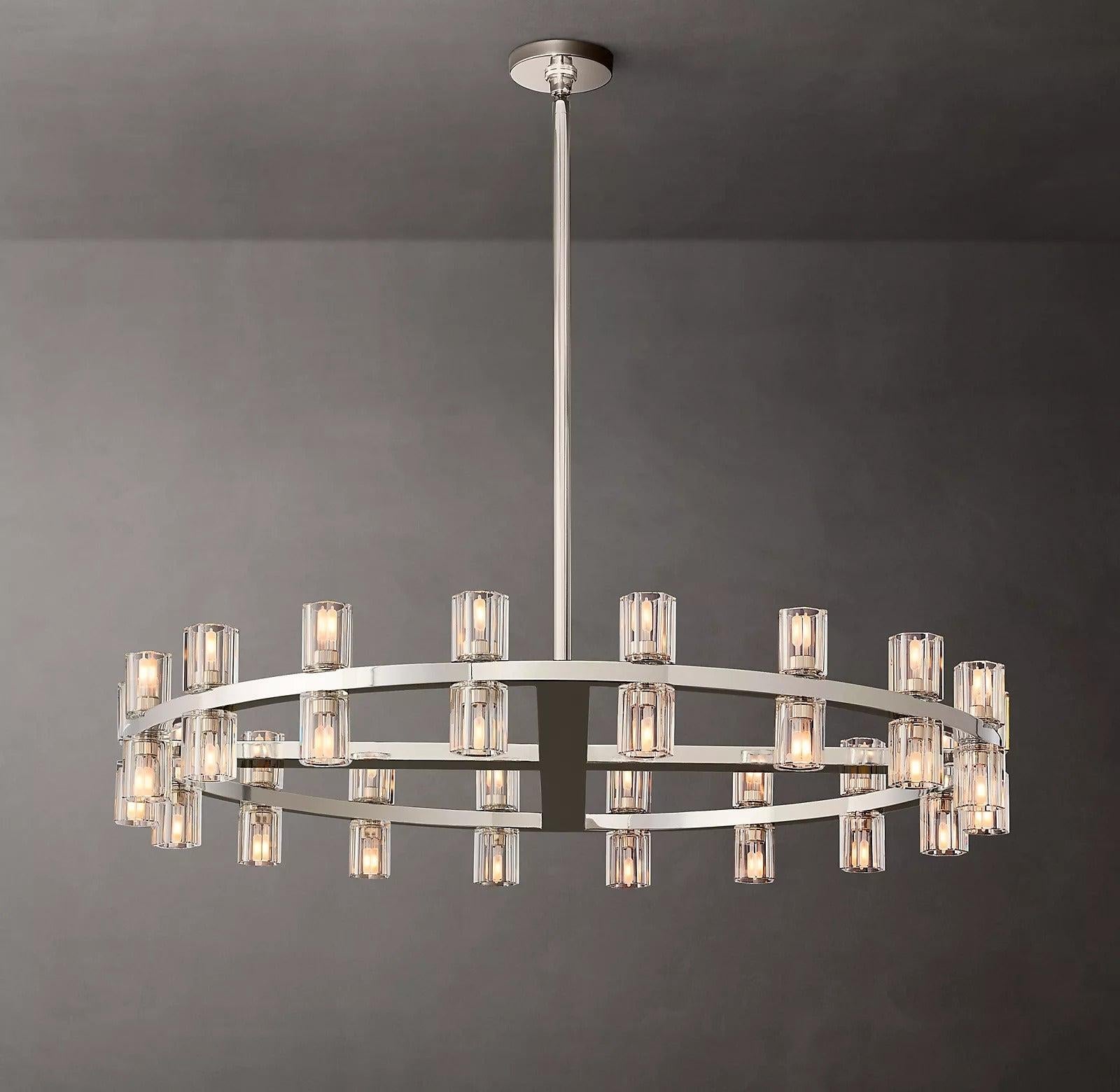 Arcachon Crystal Round Chandelier 36" - King Lamps
