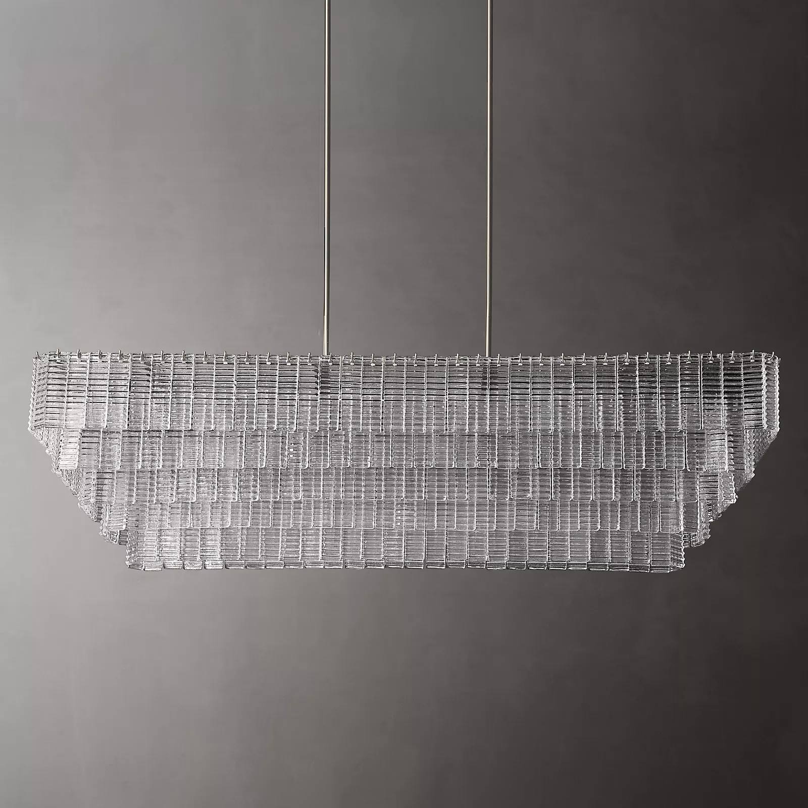Sirene Glass Rectangular Chandelier 77" - King Lamps
