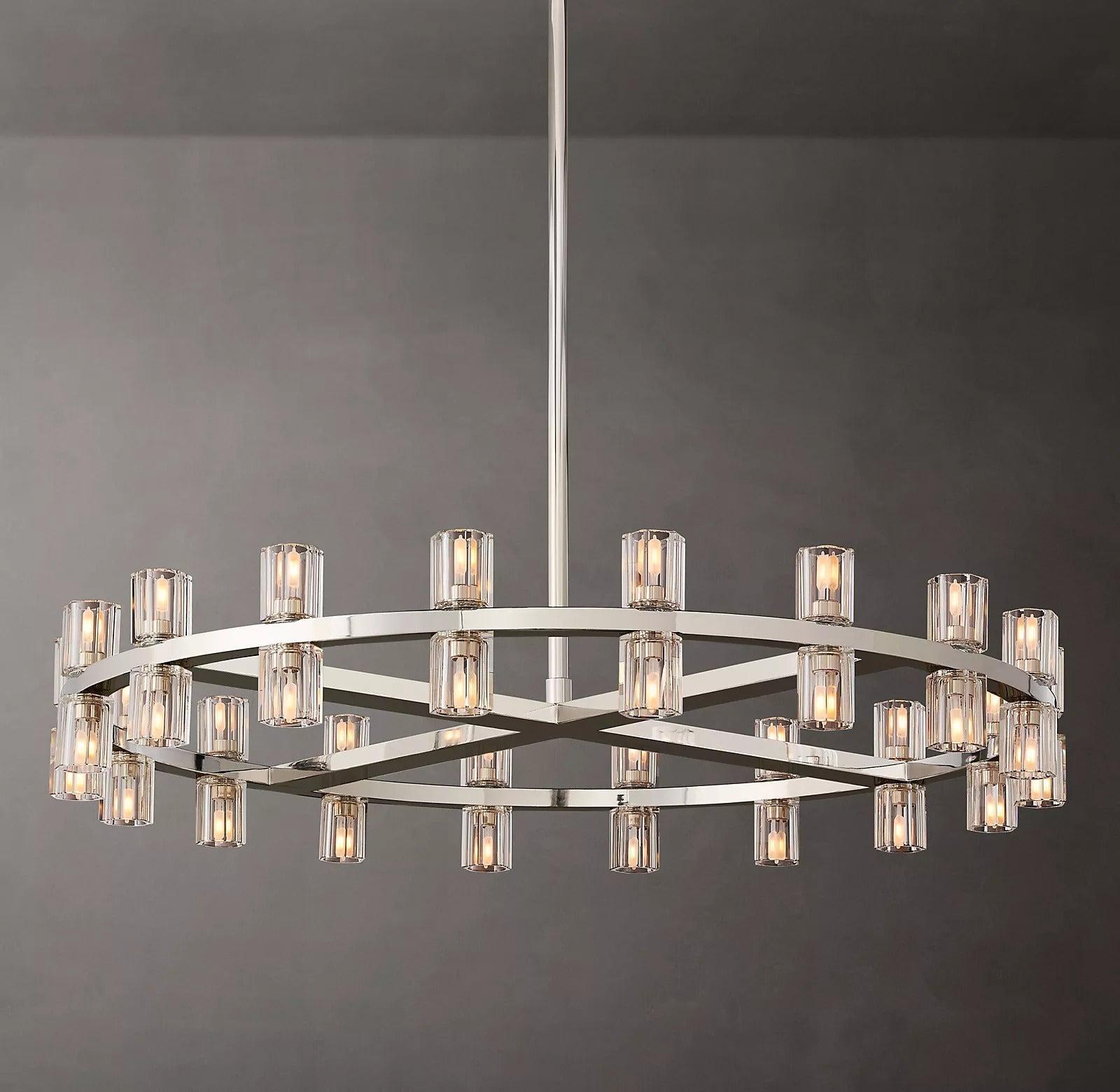 Arcachon Crystal Round Chandelier 36" - King Lamps
