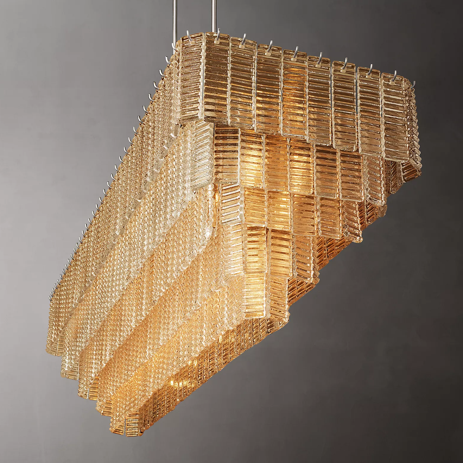 Sirene Glass Rectangular Chandelier 77" - King Lamps