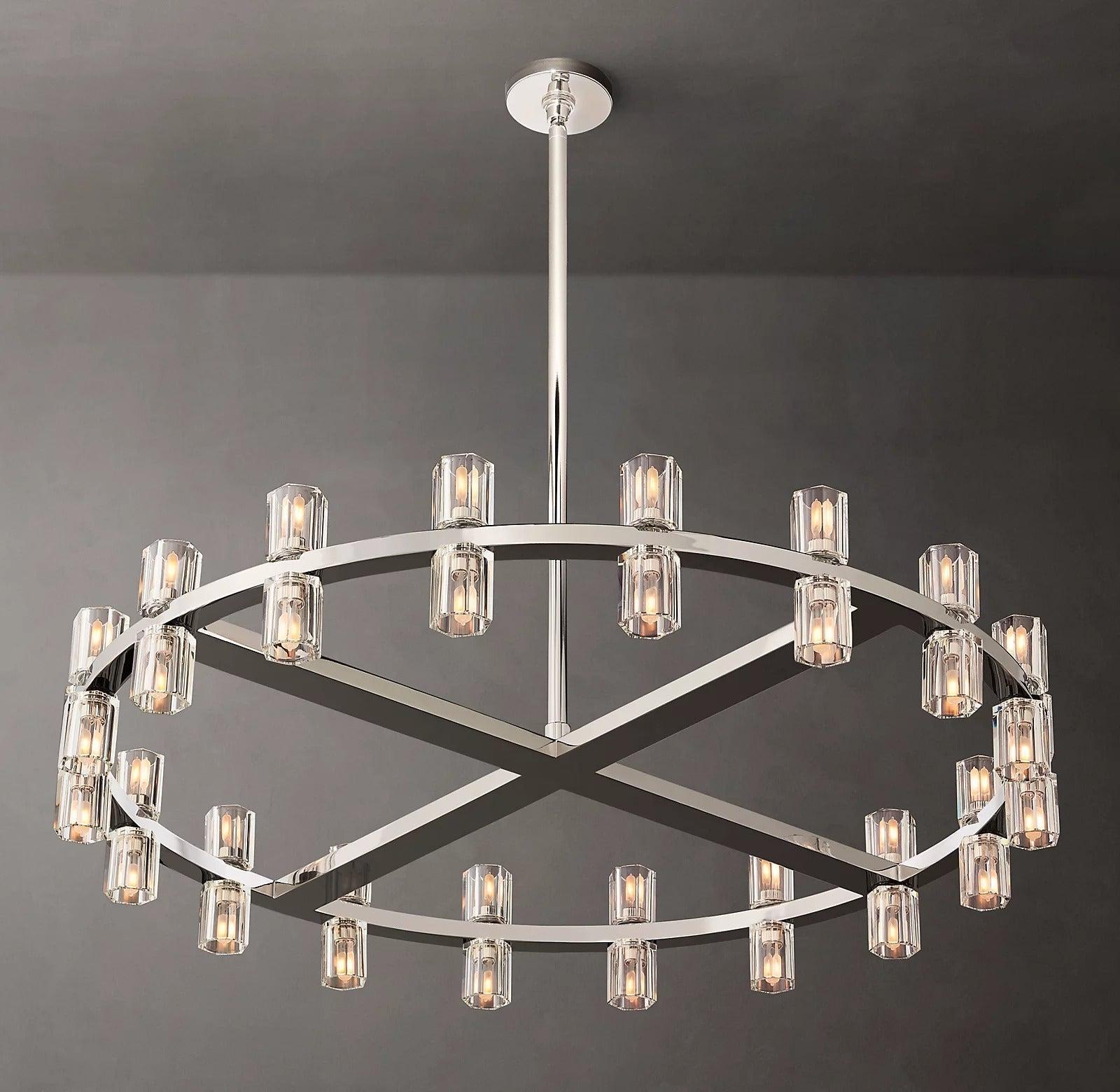 Arcachon Crystal Round Chandelier 36" - King Lamps