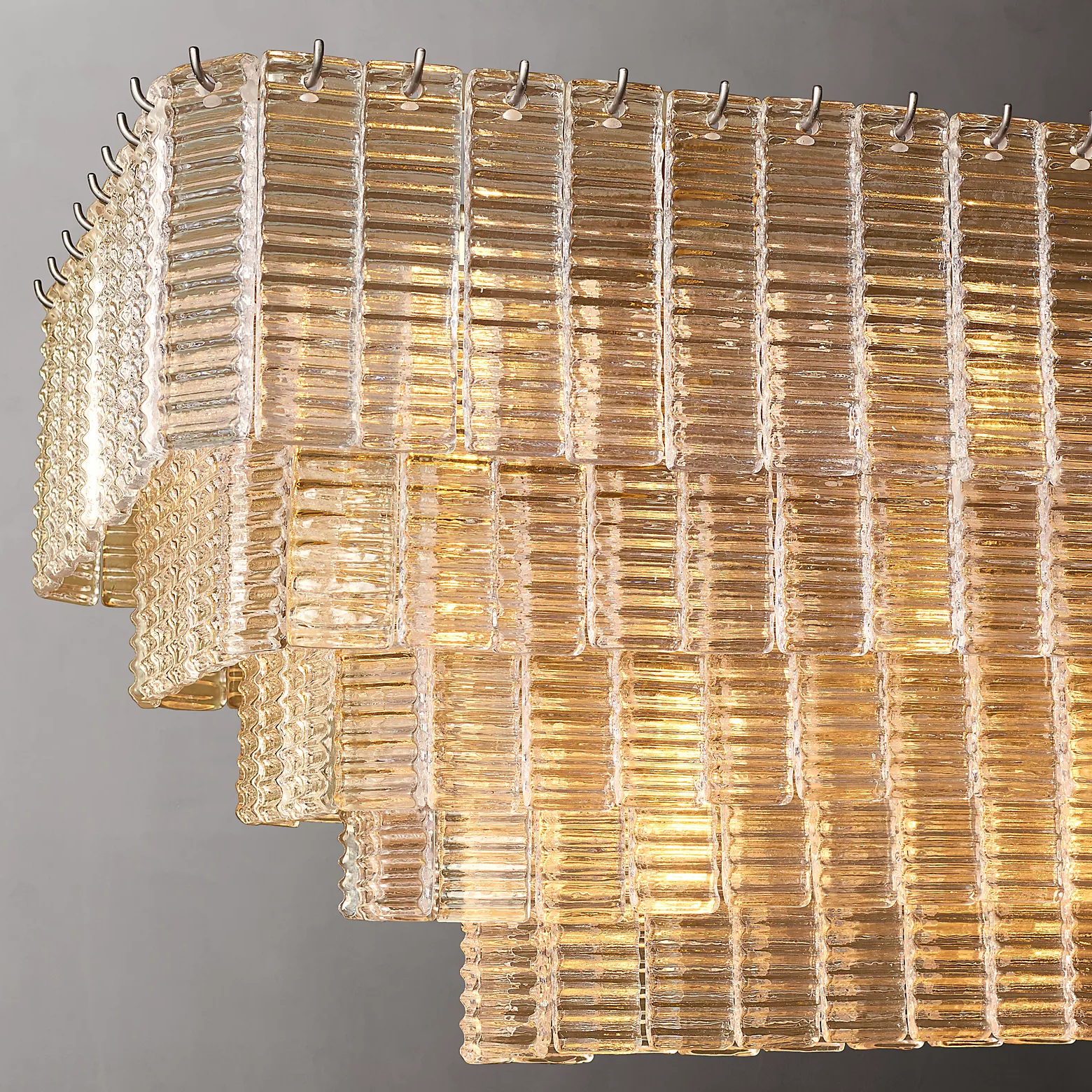 Sirene Glass Rectangular Chandelier 77" - King Lamps