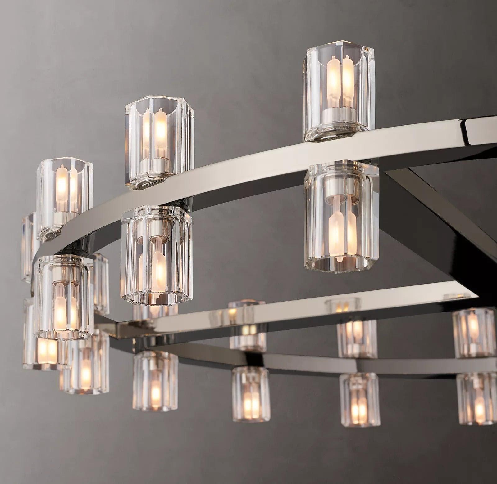 Arcachon Crystal Round Chandelier 36" - King Lamps