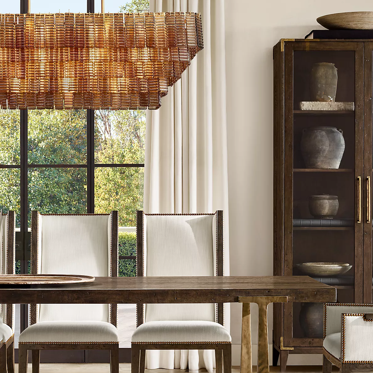 Sirene Glass Rectangular Chandelier 77" - King Lamps