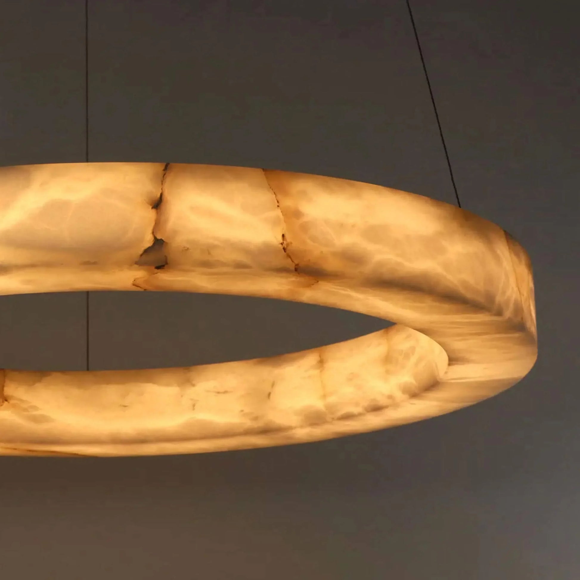 OLYRA 3-TIER ROUND ALABASTER CHANDELIER 39" 47" 59"D