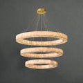 OLYRA 3-TIER ROUND ALABASTER CHANDELIER 39