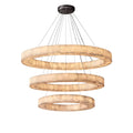 OLYRA 3-TIER ROUND ALABASTER CHANDELIER 39