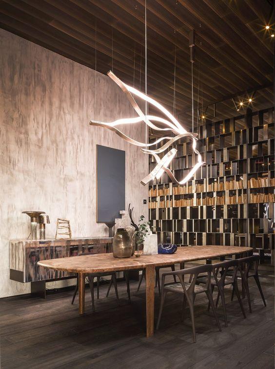 Modern Simple Brass Waving Chandelier for Living/Dining Room/Kitchen Island - King Lamps