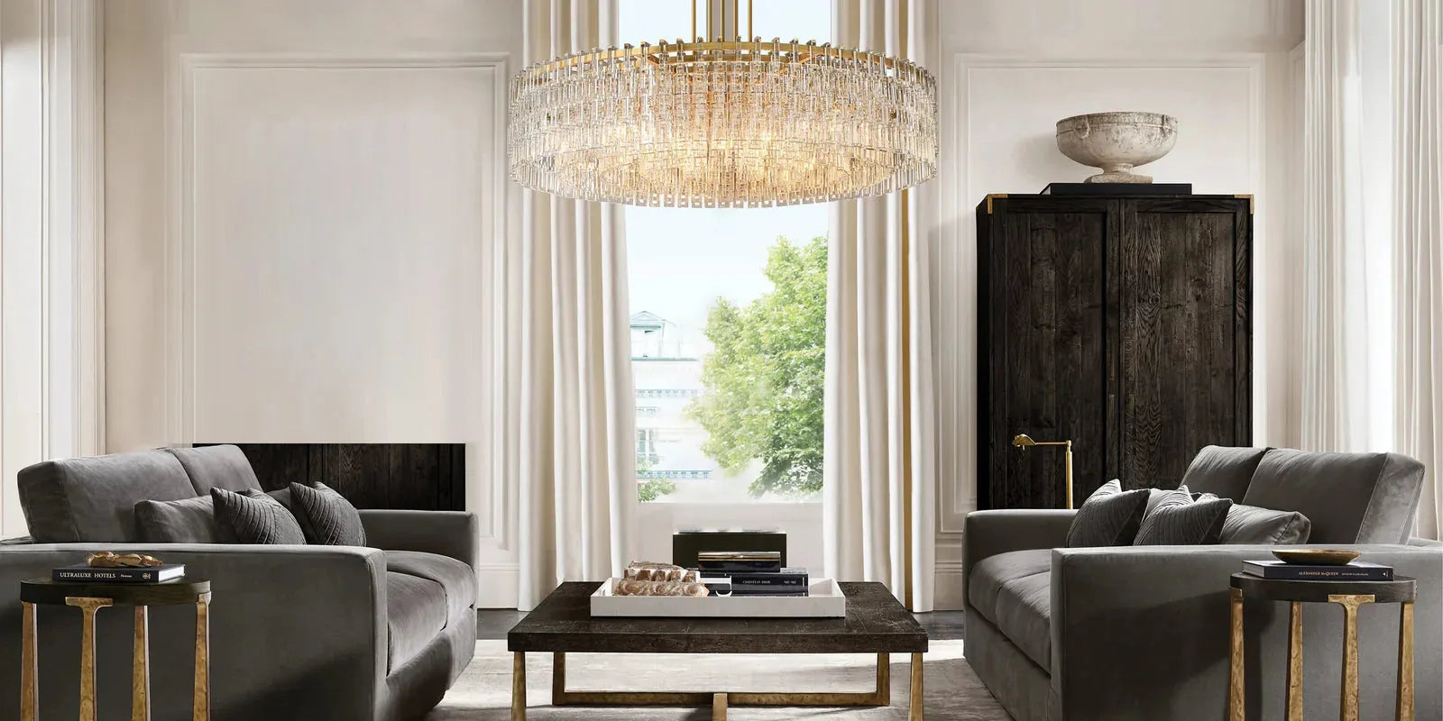 Marigan Multi-Tier Crystal Chain Round Chandelier 60" - King Lamps