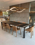 Modern Simple Brass Waving Chandelier for Living/Dining Room/Kitchen Island - King Lamps