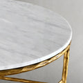 Thaddeus Forged Iron Marble Round Coffee Table 36