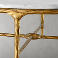 Thaddeus Forged Iron Marble Round Coffee Table 36