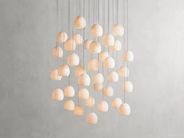 Arica Round Alabaster Chandelier 3/7/15/36 Light - King Lamps