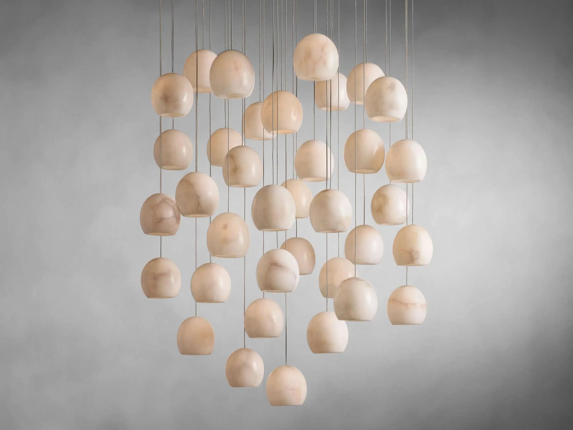 Arica Round Alabaster Chandelier 3/7/15/36 Light - King Lamps