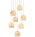 Arica Round Alabaster Chandelier 3/7/15/36 Light - King Lamps