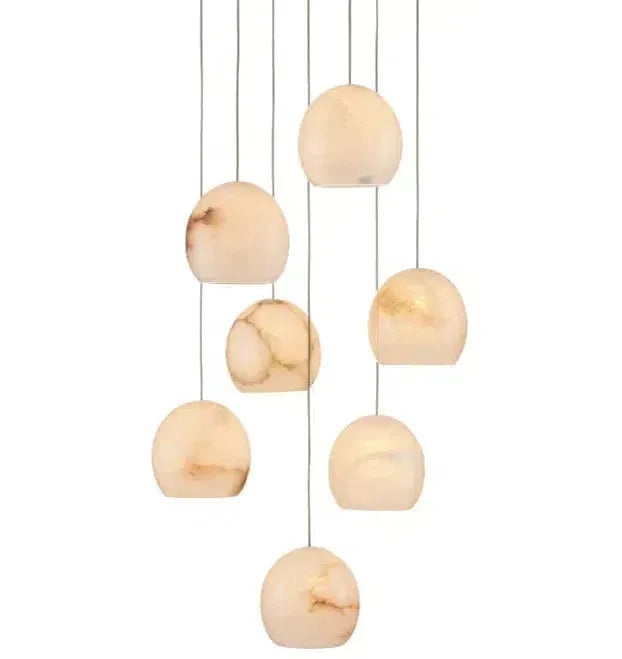Arica Round Alabaster Chandelier 3/7/15/36 Light - King Lamps