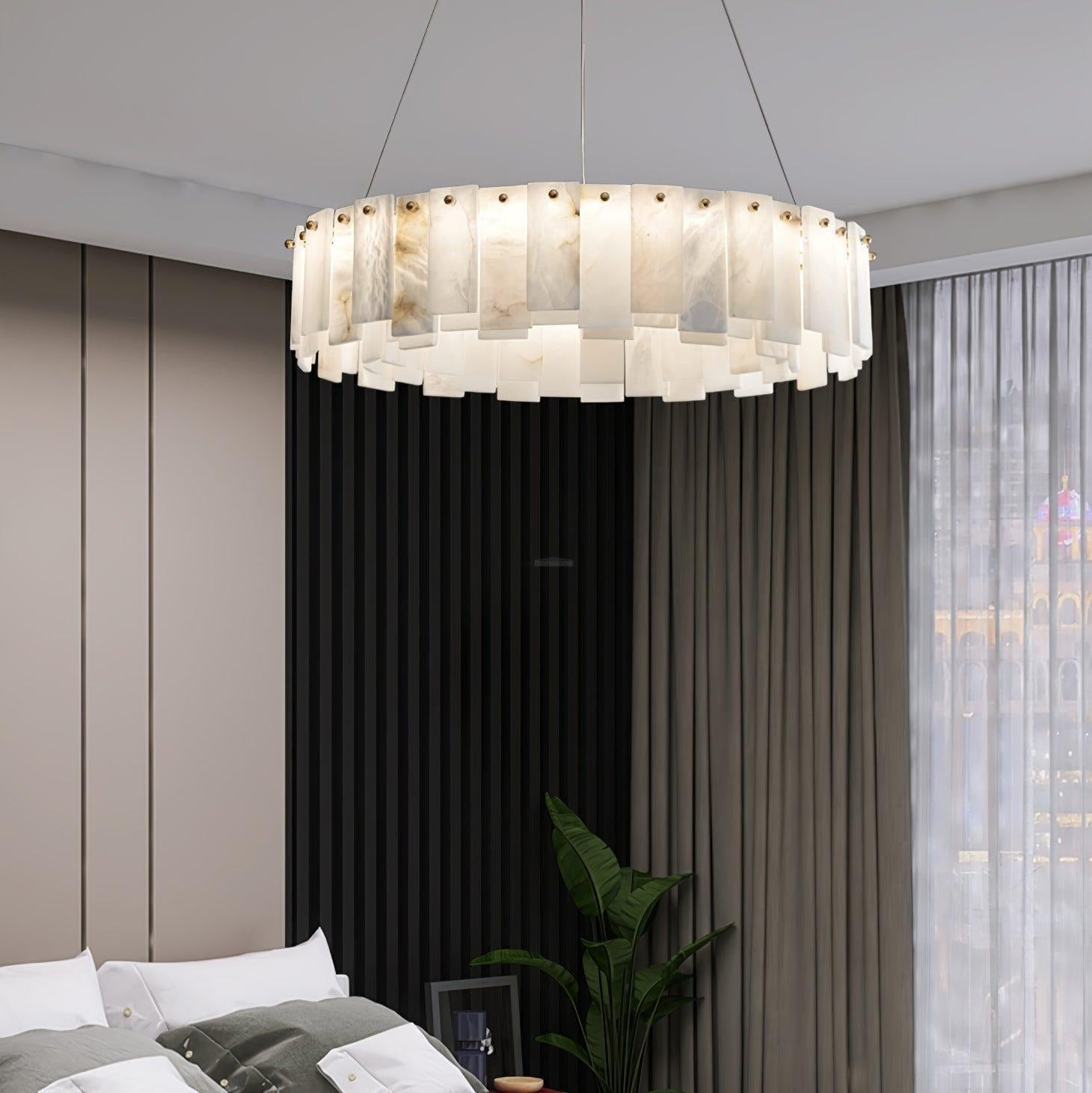 Halos Alabaster Round/Square Chandelier - King Lamps