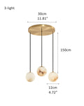 Alabaster Round Pendant Lamp with Cluster Ceiling Design for Stair Villa
