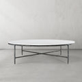 Thaddeus Forged Iron Marble Round Coffee Table 36