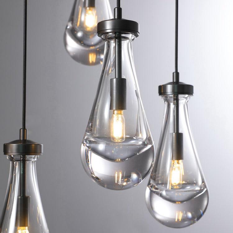 Rain Glass Modern Rectangular Chandelier 54" - King Lamps