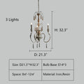 French Vintage Candle Chandelier for Living Room/Bedroom-King Lamps