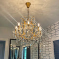 19th C. Rococo Iron & Crystal Round Chandelier 18