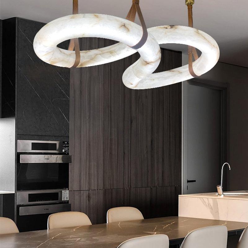 Beverly Designer Contemporary Alabaster Chandelier for Living Room - King Lamps