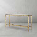 Thaddeus Forged Iron Rectangle Marble Console Table 60