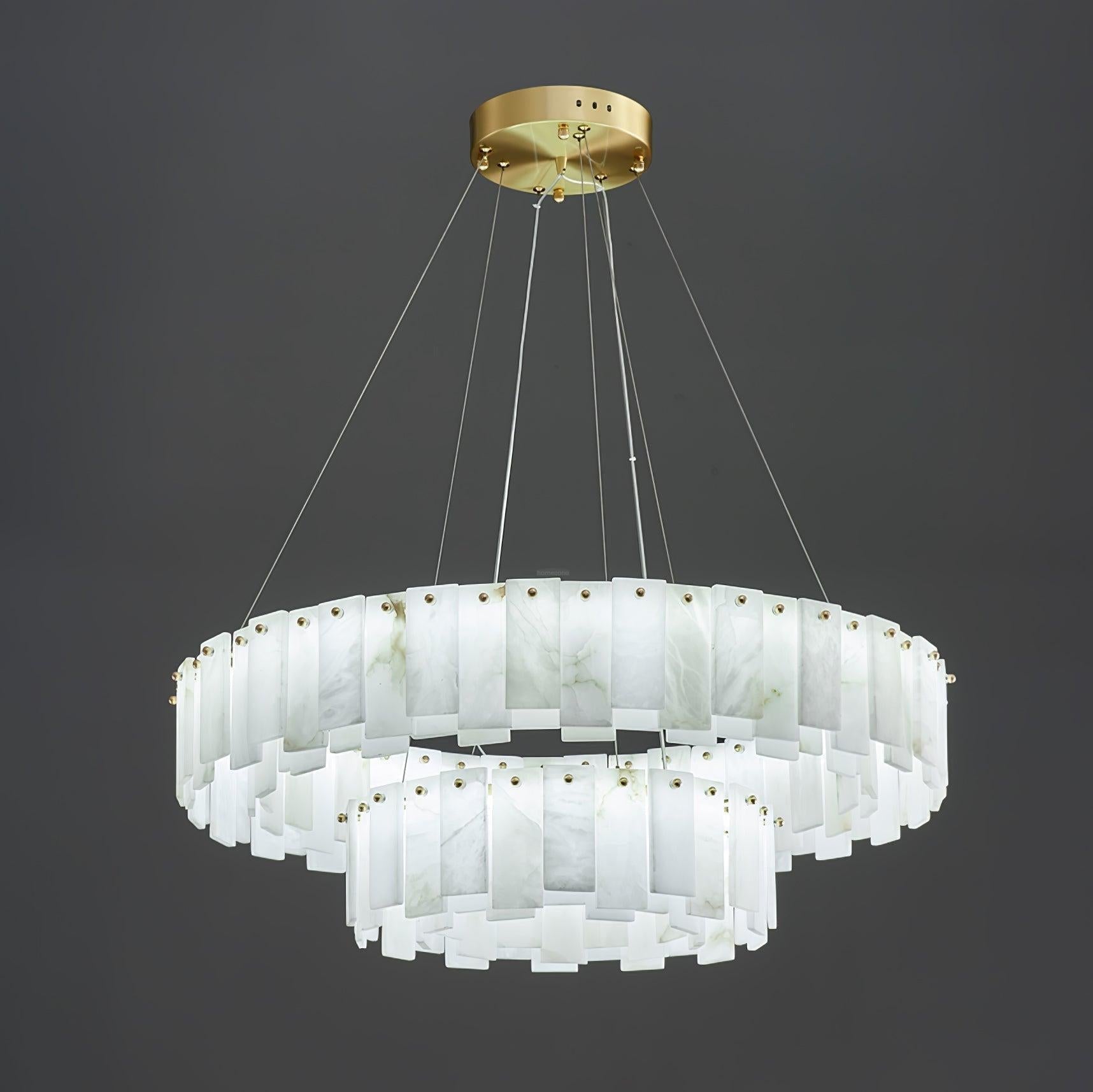 Halos Alabaster Round/Square Chandelier - King Lamps