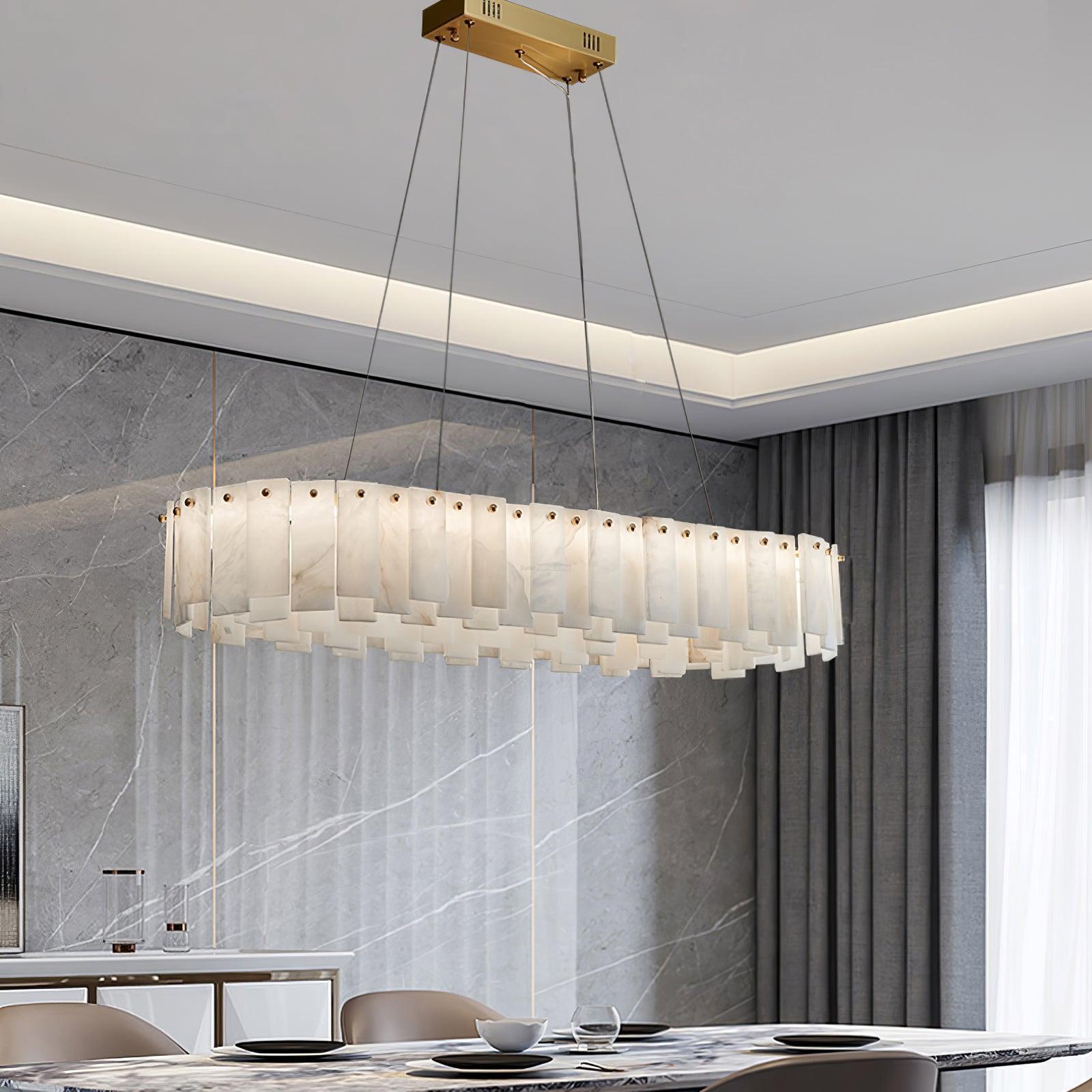 Halos Alabaster Round/Square Chandelier - King Lamps