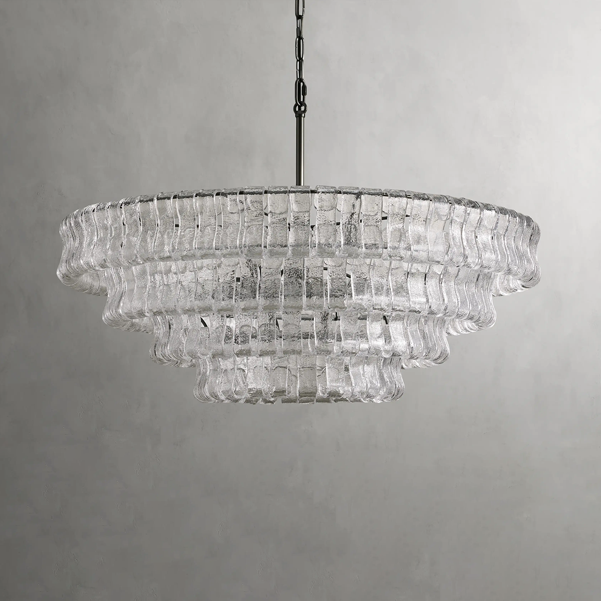Art Glass Ghiaccio Round Chandelier 36" 48" 60" - King Lamps