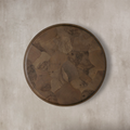 Loranco Wood Round Plinth Coffee Table Wabi-Sabi Living Room Center Ash Tea Table